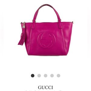 GUCCI
SoHo Cellarius Leather Tote Pink